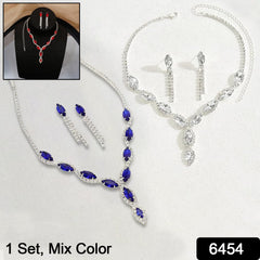 Necklace And Earrings Set Wedding Jewelry Set (1 Set Mix Color)