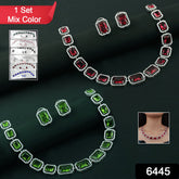 Diamond Necklace And Earrings Set (1 Set Mix Color)
