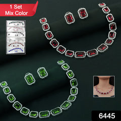 Diamond Necklace And Earrings Set (1 Set Mix Color)