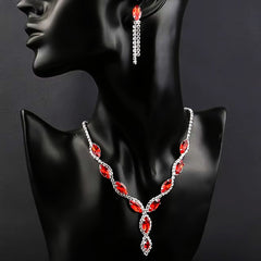 Necklace And Earrings Set Wedding Jewelry Set (1 Set Mix Color)