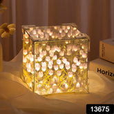 Cube Tulip Night Lamp Led Decorative Nights Lamp For Bedroom (Multicolor 1 Set)